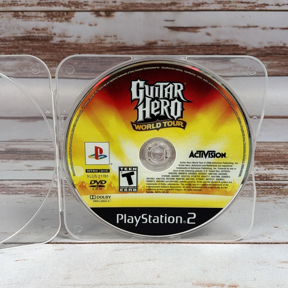 Guitar Hero World Tour Sony PS2 2008 Game Disc Only Resurfaced Tested Works